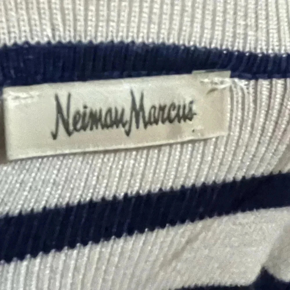 Neiman Marcus blue and white striped blazer - large - Picture 8 of 13
